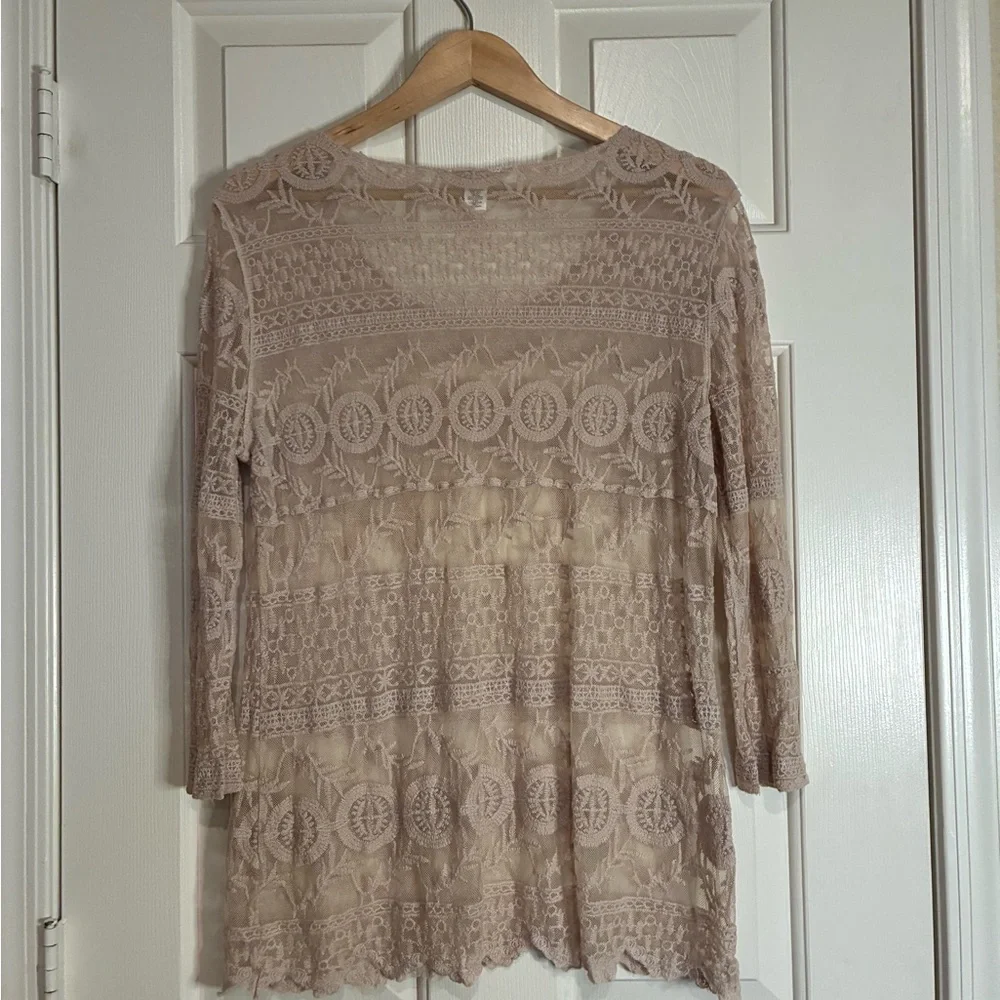 Cato Beige Lace Blouse - Picture 4 of 10